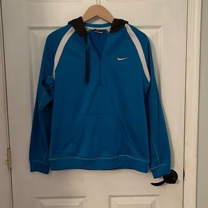 Nike. Blue. Therma-Fit. Hooded Quarter zip. Size M.